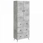 Spintelė 2 pcs Betono pilka 66 x 34,5 x 90 cm Apdirbta mediena