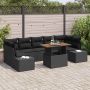 Sodo Sofų Rinkinys su saugykla 8 pcs Juoda Poli ratanas
