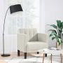 Sofa-kėdė su porankiais, kreminės spalvos, 53 cm, aksomas
