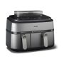 Philips Dual Basket Airfryer | NA555/00 5000 series | Power 2750 W | Capacity 9 L | RapidAir Plus | Silver