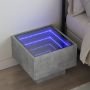 Naktinis staliukas su Infinity LED, betono, 40x40x30cm