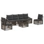 Sodo Sofų Rinkinys 7 pcs Pilka poliratanas