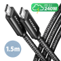 AXAGON | Data and charging USB 480Mbps cable, 1.5 m | BUCM2-CM15AB | USB-C to USB-C