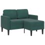 dvivietė sofa su gultu L formos tamsiai žalia 125 cm aksomas