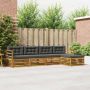 Lauko sofos komplektas su pagalve 5 pcs Natūralus ir antracitas