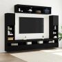 TV spintelių komplektas 6 pcs juoda ąžuolo Apdirbta mediena