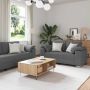 Sofa 3 pcs Tamsiai pilka 219 x 80 x 82 cm Lino mišinio audinys