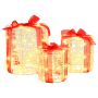 Dovanos Dėžutės Dekoracija 3 pcs Šilta balta 20 x 20 x 21 cm