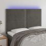 Galvūgalis su LED, tamsiai pilkas, 144x5x118/128cm, aksomas