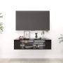 Pakabinama TV spintelė, juoda, 100x30x26,5cm, mediena