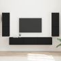 TV spintelių komplektas 4 pcs Juoda Apdirbta mediena