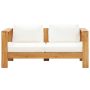 Sodo sofa su pagalvėlėmis, kreminė balta, 140cm, akacija