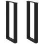 Konsolinio staliuko kojelės, U formos, 2 vnt., juodos, 38x(72-73) cm, plienas