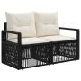 Sodo sofa 2-Vietų skaičius Juoda poliratanas