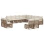 Sodo Sofų Rinkinys 13 pcs Smėlio poliratanas