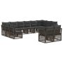 Sodo Sofų Rinkinys 12 pcs Pilka poliratanas