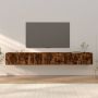 Sieninės TV spintelės, 3vnt., dūminio ąžuolo, 100x34,5x40cm