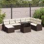 Sodo Sofų Rinkinys su pagalve 9 pcs Ruda ir kreminė