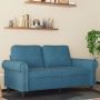 Dvivietė sofa, mėlynos spalvos, 120cm, aksomas