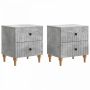 Šalia lovos spintelė 2 pcs Betono pilka 43 x 34,5 x 48 cm