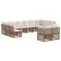 Sodo Sofų Rinkinys 12 pcs Smėlio poliratanas