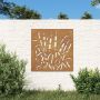 Sodo sienos dekoracija, 55x55cm, corten plienas, žolės dizaino