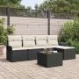 Lauko sofa su pagalve 6 pcs Juoda poliratanas