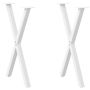 Valgomojo stalo kojos, X formos, 2 vnt., baltos, 50x(72-73) cm, plienas