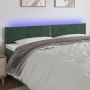Galvūgalis su LED, tamsiai žalias, 200x5x78/88cm, aksomas
