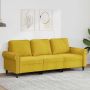 Trivietė sofa, geltonos spalvos, 180cm, aksomas
