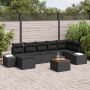 Sodo Sofų Rinkinys 8 pcs Juoda