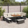 Sodo Sofų Rinkinys 9 pcs Juoda ir kreminė 100 x 100 x 71 cm