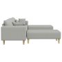 Sofa su pagalve 3 pcs Debesų pilka audinys