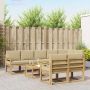 Lauko sofos komplektas 9 pcs Balta ir kreminė Poliesteris