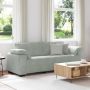 Trivietė sofa, šviesiai pilka, 220x77x82 cm, aksomas