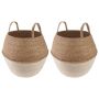 Vazonas su rankenomis 2 pcs Balta Ø 32 x 32 cm 100% Jūros žolė