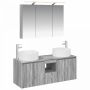 Vonios spintos komplektas 4 pcs Pilka Sonoma 100 x 14,5 x 70 cm