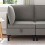 Kampinė Sofa su Saugykla Tamsiai pilka Aksomas