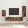 TV spintelių komplektas 4 pcs Rūkyta ąžuolas Apdirbta mediena