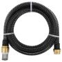 Siurbimo žarna su žalvarinėmis jungtimis, juoda, 1,1, 15m, PVC