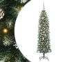 Dirbtinis lieknas Kalėdų medis su 150 LED Žalia ir balta 150 cm