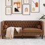 Dvivietė chesterfield sofa su pagalvėlėmis, ruda, dirbtinė oda