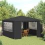 Proginė palapinė su šoninėmis sienomis, antracito, 4x4m, 90g/m²