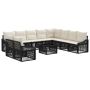 Sodo Sofų Rinkinys 11 pcs Juoda poliratanas