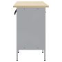 Darbo spinta su stalčių 3 pcs Juoda ir pilka 150 x 55 x 85 cm