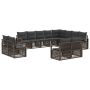 Sodo Sofų Rinkinys 12 pcs Pilka poliratanas