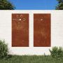 Sodo sienos dekoracija, 2 dalių, 105x55cm, corten plienas