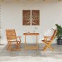 Sulankstomas bistro rinkinys 3 pcs Ruda Kietos akacijos mediena