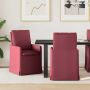 Valgomojo kėdės 2 pcs Vyno raudonumo 57 x 67 x 98 cm audinys