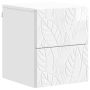 Sieninis naktinis staliukas Itin blizgi balta 34,5 x 33 x 40 cm
